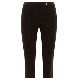Robell Bella Petite Needlecord Trousers - Chocolate Brown